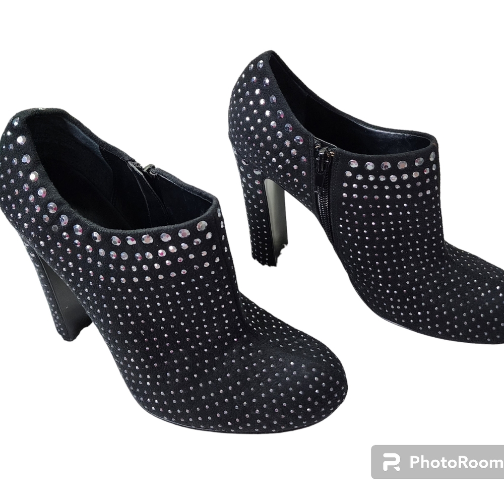 Jeffrey Tyler Annie booties black studs tall heeled booties sz 8 m nwt's - Picture 3 of 11